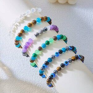 🧿 Natural Tiger's Eye & Evil Eye Protection Bracelet ✨ Boho Spiritual Gift